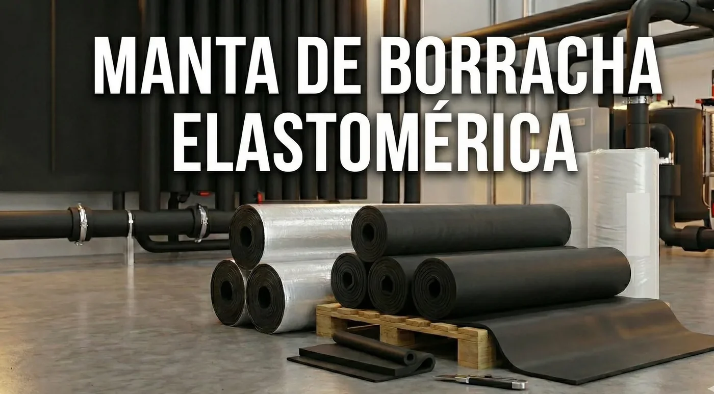 Manta de borracha elastomérica em rolo, com face aluminizada