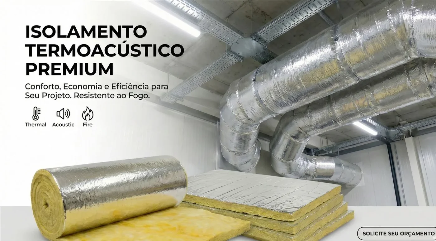 Lã de vidro aluminizada para isolamento de duto de ar-condicionado